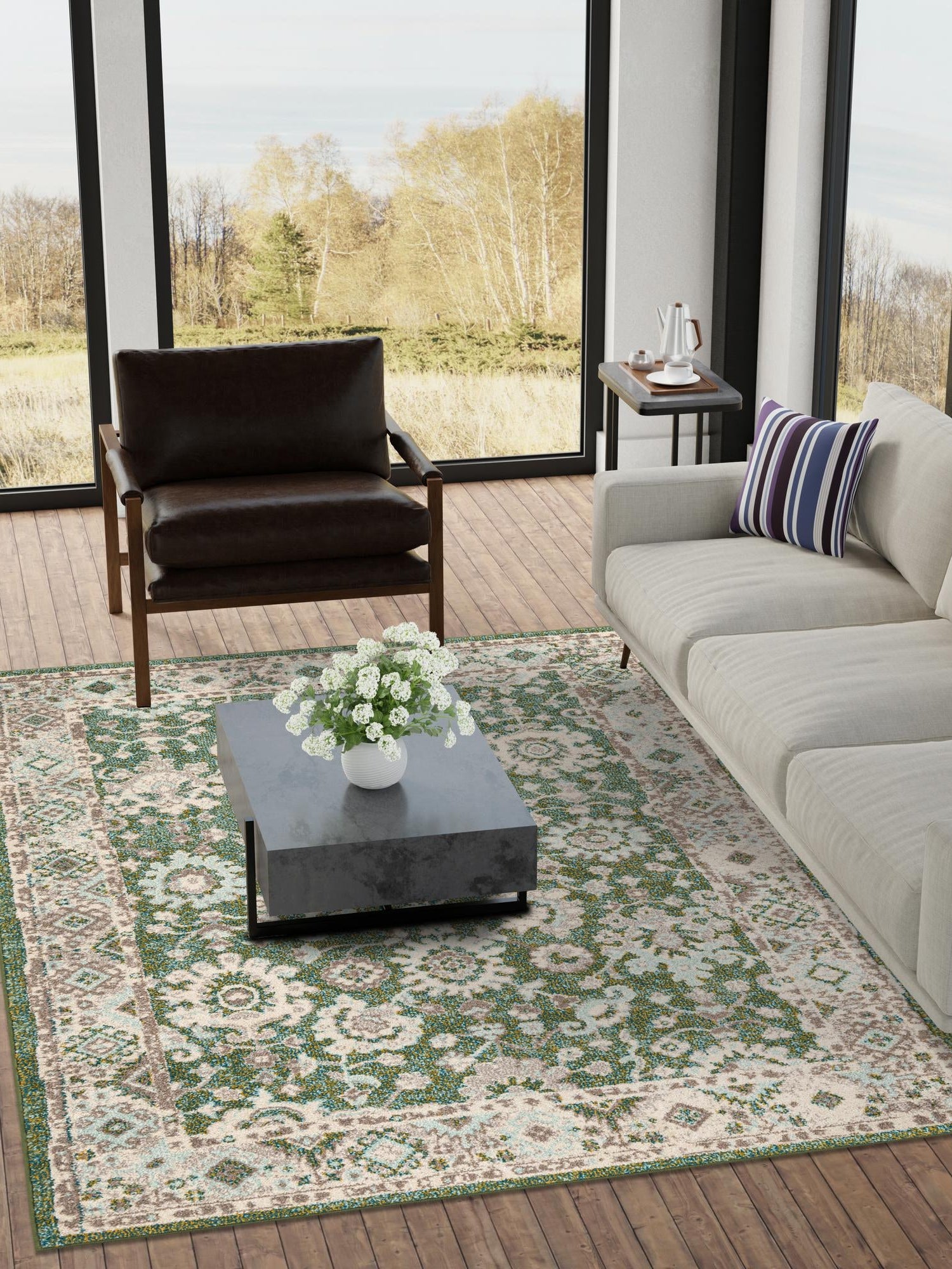 Green 9' x 12' Penrose Rectangle Area Rug