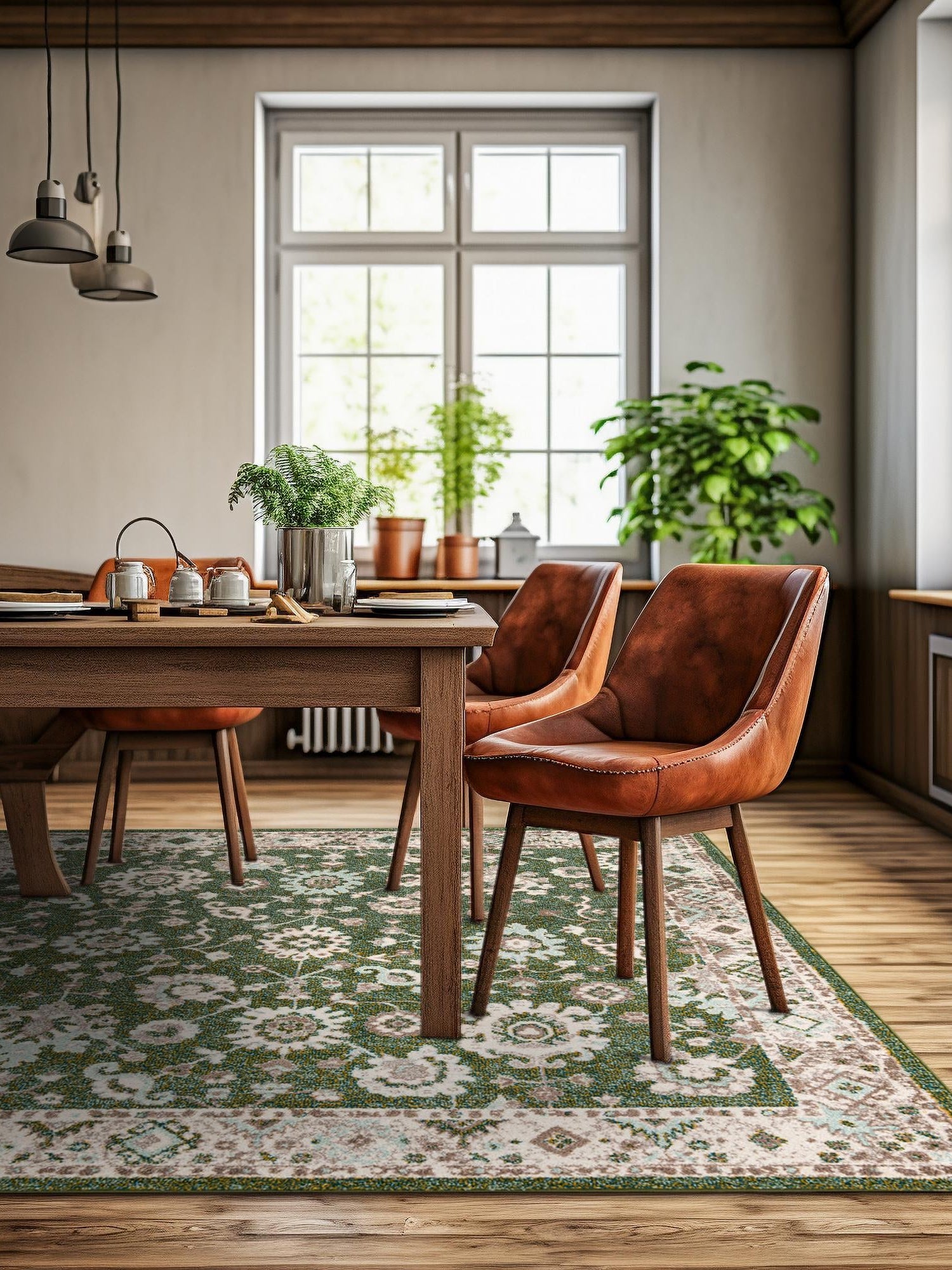 Green 7' 10 x 7' 10 Penrose Square Area Rug