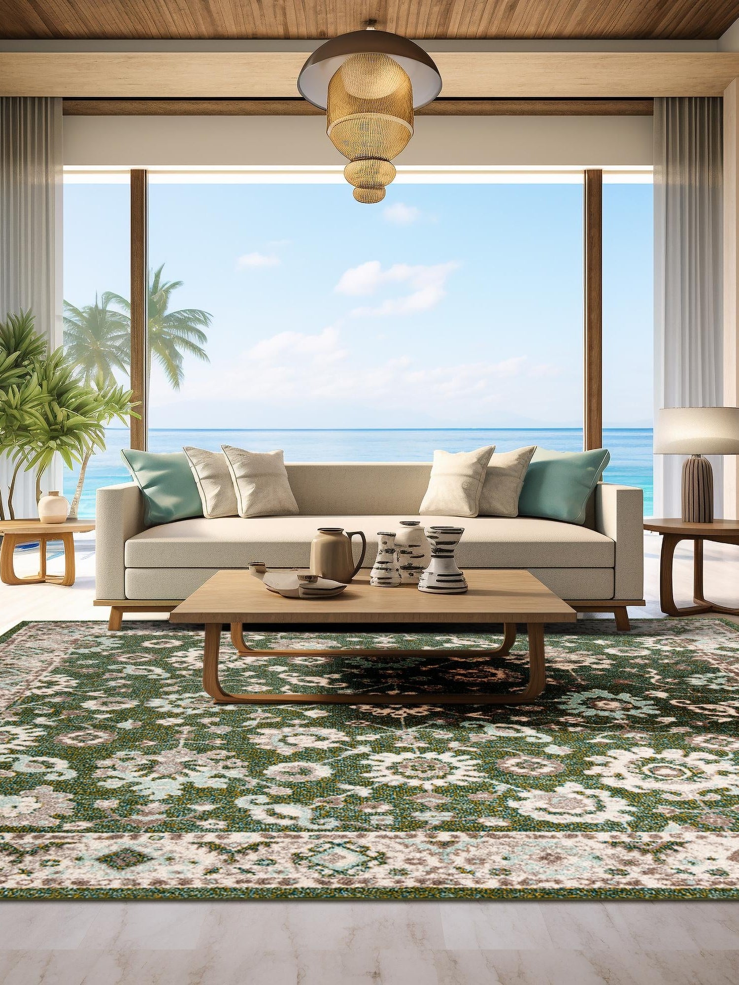 Green 7' 10 x 7' 10 Penrose Square Area Rug