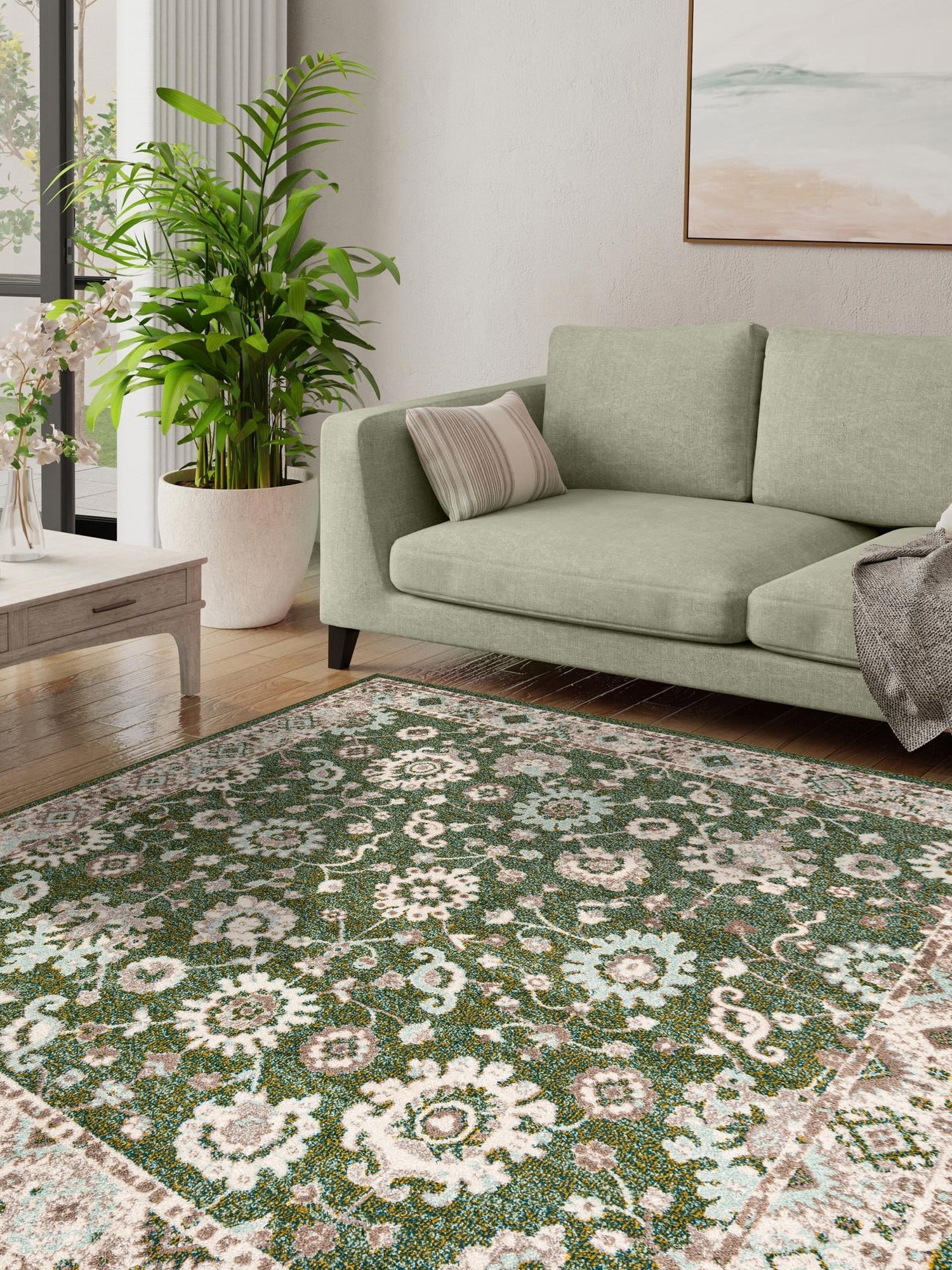 Green 7' 10 x 7' 10 Penrose Square Area Rug