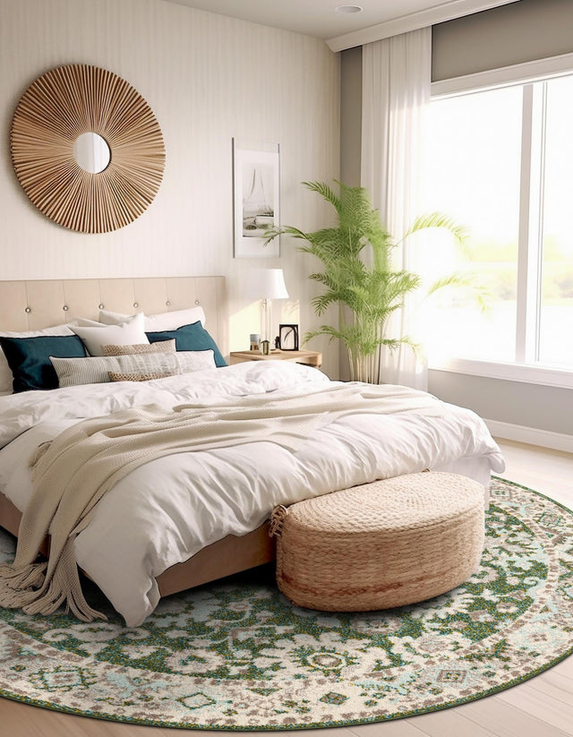 Green 3' 1 x 3' 1 Penrose Round Area Rug