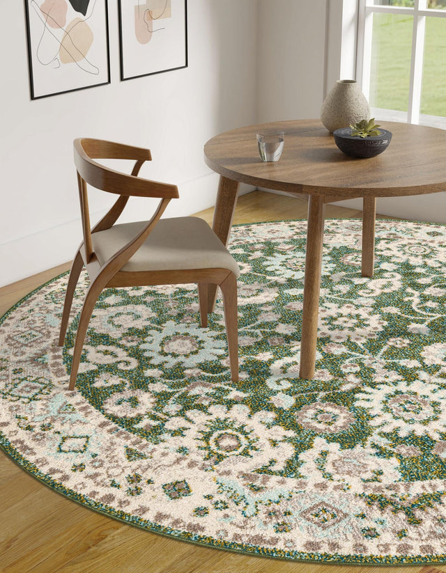 Green 3' 1 x 3' 1 Penrose Round Area Rug