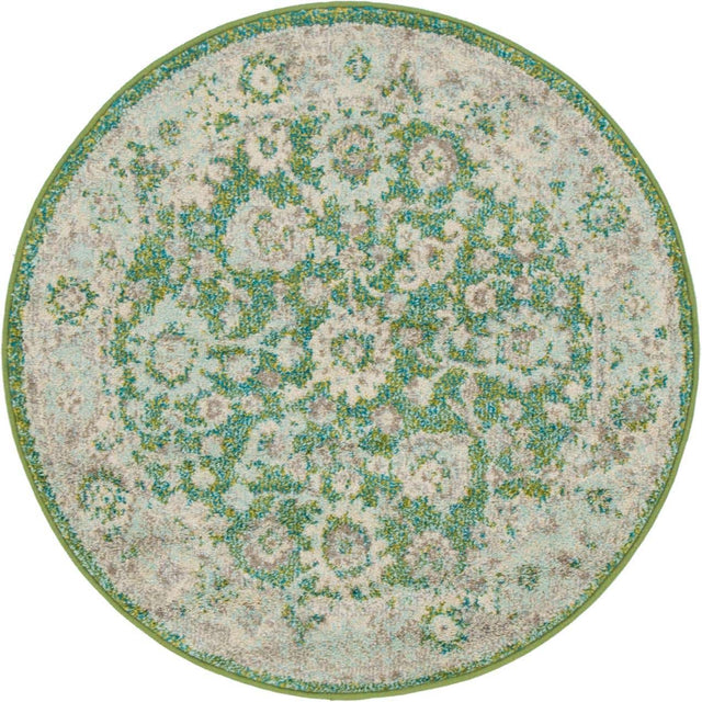 Green 3' 1 x 3' 1 Penrose Round Area Rug