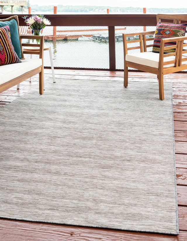 Gray 4' 2 x 6' Outdoor Solid Rectangle Area Rug Weather Resistant for Patio, Deck, Terrace, Balcony, Porch 100% Polypropylene Minimalist Waterproof Carpet for Sale at Rug Engine