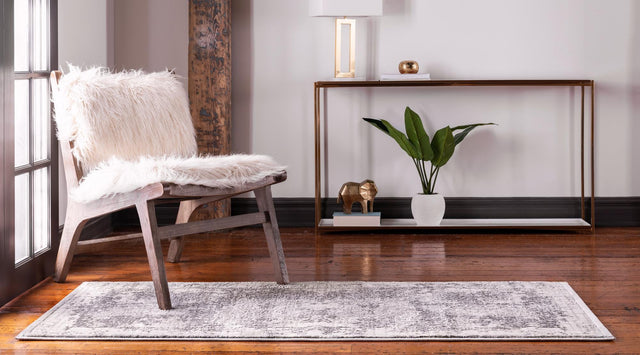 Gray 2' 7 x 6' 1 Aberdeen Runner Area Rug 60% Polypropylene & 40% Polyester Living Dining Office Room Carpet for Sale at Rug Engine