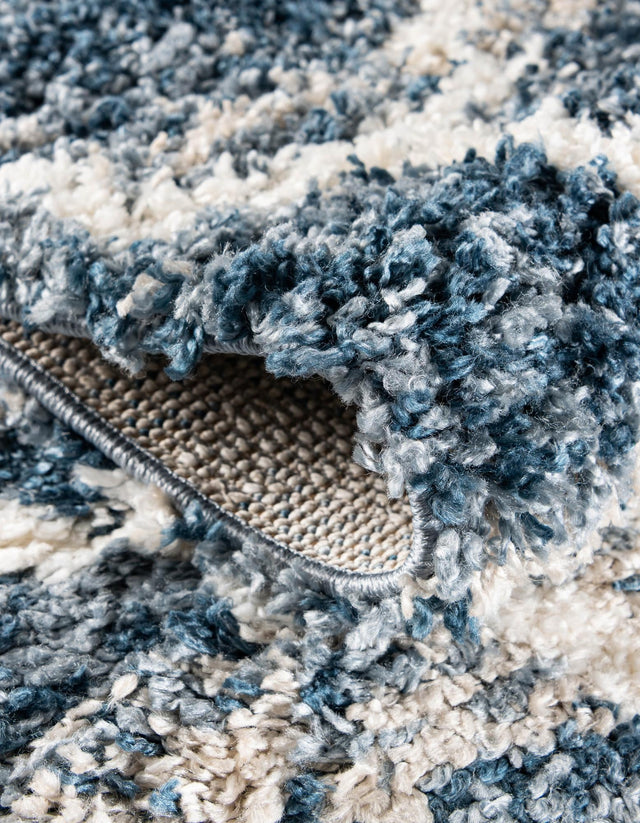 Blue 4' 1 x 6' 1 Hygge Shag Rectangle Area Rug Thick Soft Touch Fluffy & Plush Shaggy Pile 100% Polypropylene With Jute Backing Modern Carpet for Sale at Rug Engine