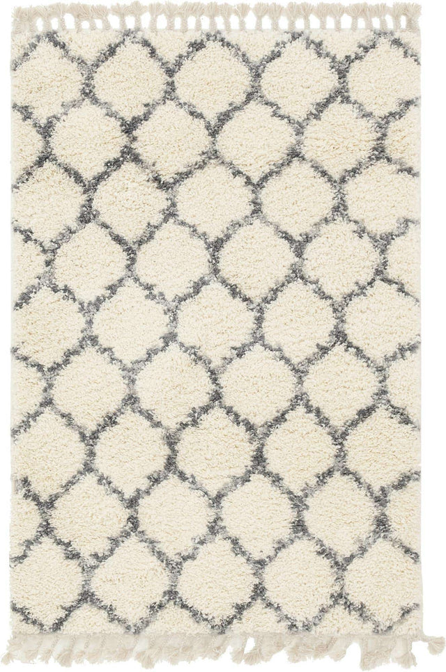 Ivory 4' 1 x 6' 1 Hygge Shag Rectangle Area Rug Thick Soft Touch Fluffy & Plush Shaggy Pile 100% Polypropylene With Jute Backing Modern Carpet for Sale at Rug Engine