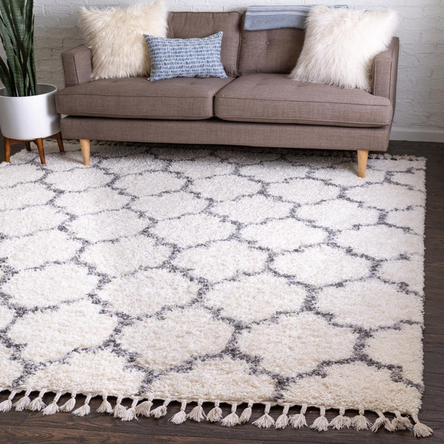 Ivory 8' x 8' Hygge Shag Square Area Rug Thick Soft Touch Fluffy & Plush Shaggy Pile 100% Polypropylene With Jute Backing Modern Carpet for Sale at Rug Engine