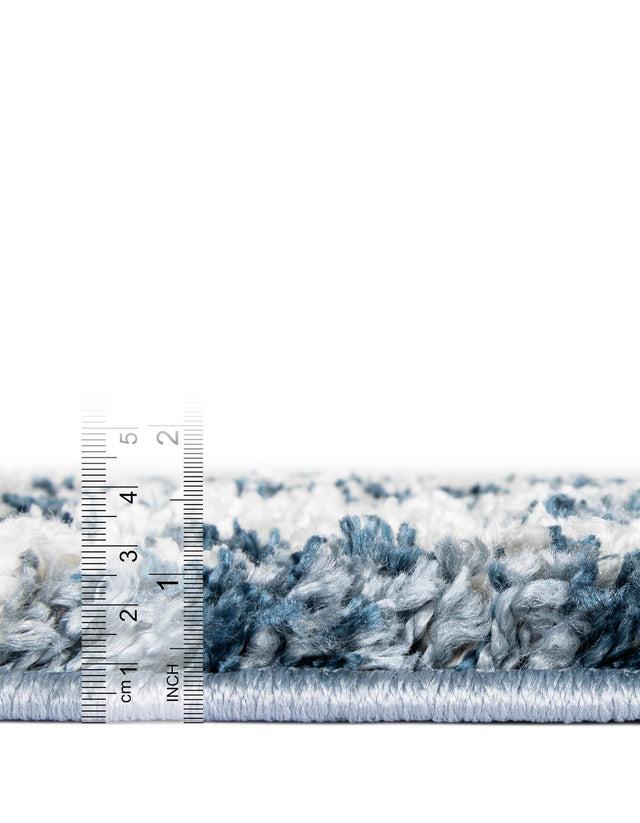 Blue 5' x 5' Hygge Shag Round Area Rug Thick Soft Touch Fluffy & Plush Shaggy Pile 100% Polypropylene With Jute Backing Modern Carpet for Sale at Rug Engine
