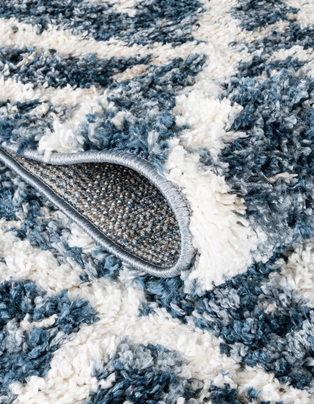 Blue 5' x 5' Hygge Shag Round Area Rug Thick Soft Touch Fluffy & Plush Shaggy Pile 100% Polypropylene With Jute Backing Modern Carpet for Sale at Rug Engine