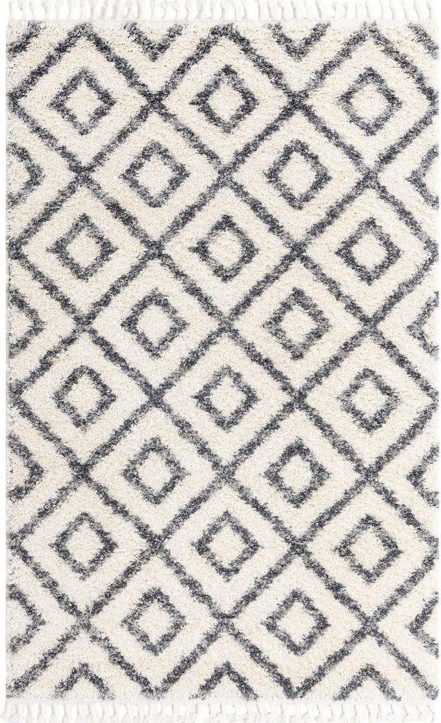 Ivory 5' 1 x 8' Hygge Shag Rectangle Area Rug Thick Soft Touch Fluffy & Plush Shaggy Pile 100% Polypropylene With Jute Backing Modern Carpet for Sale at Rug Engine