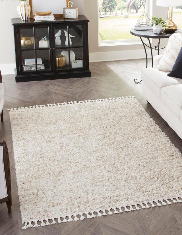 Ivory 10' x 14' 1 Hygge Shag Rectangle Area Rug Thick Soft Touch Fluffy & Plush Shaggy Pile 100% Polypropylene With Jute Backing Modern Carpet for Sale at Rug Engine