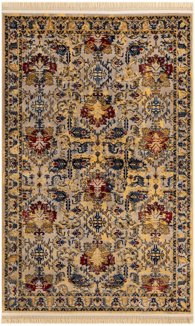 Ivory 5' x 8' District Rectangle Area Rug 100% Polypropylene Easy Clean Stain Resistant Traditional Pattern Classic Carpet for Indoor Dining Living Office for Sale at Rug Engine