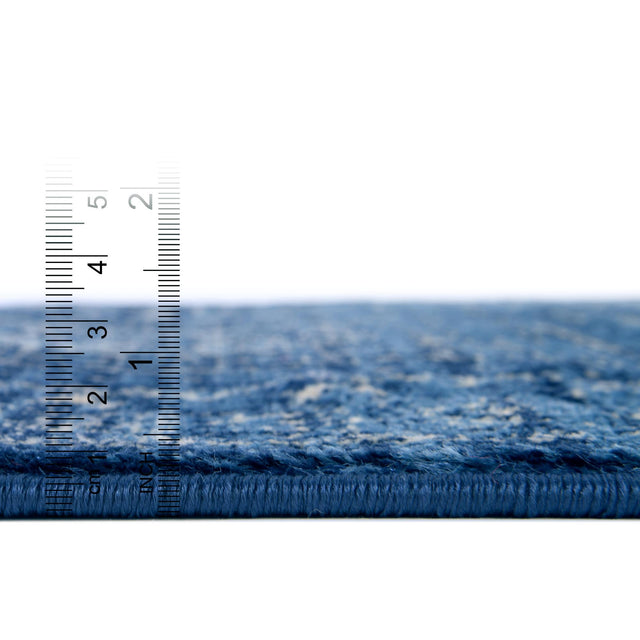 Blue 3' 3 x 3' 3 District Round Area Rug 100% Polypropylene Easy Clean Stain Resistant Traditional Pattern Classic Carpet for Indoor Dining Living Office for Sale at Rug Engine