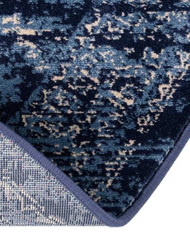 Blue 7' 11 x 7' 11 District Round Area Rug 100% Polypropylene Easy Clean Stain Resistant Traditional Pattern Classic Carpet for Indoor Dining Living Office for Sale at Rug Engine