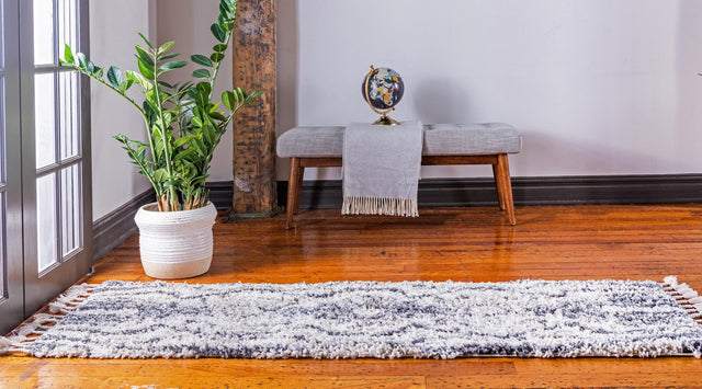 Gray 2' 7 x 8' 2 Hygge Shag Runner Area Rug Thick Soft Touch Fluffy & Plush Shaggy Pile 100% Polypropylene With Jute Backing Modern Carpet for Sale at Rug Engine