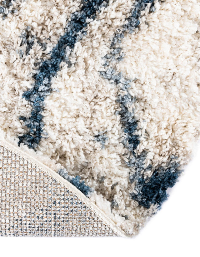 Blue 5' x 5' Hygge Shag Round Area Rug Thick Soft Touch Fluffy & Plush Shaggy Pile 100% Polypropylene With Jute Backing Modern Carpet for Sale at Rug Engine