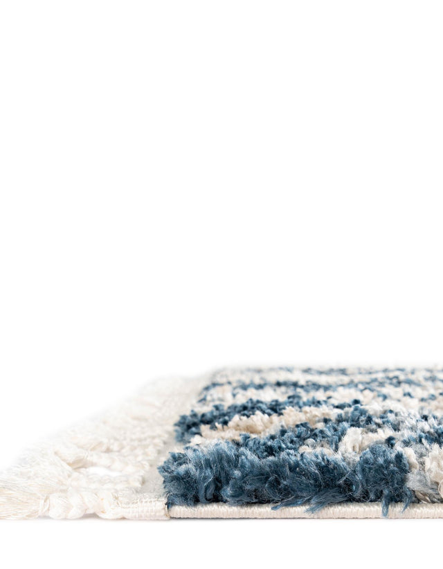 Blue 4' 1 x 6' 1 Hygge Shag Rectangle Area Rug Thick Soft Touch Fluffy & Plush Shaggy Pile 100% Polypropylene With Jute Backing Modern Carpet for Sale at Rug Engine