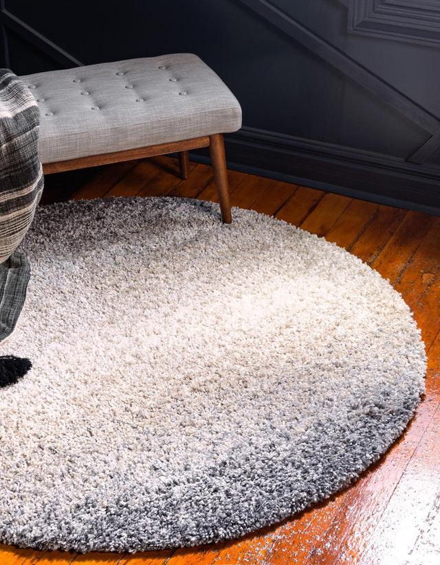 Gray 5' x 5' Hygge Shag Round Area Rug Thick Soft Touch Fluffy & Plush Shaggy Pile 100% Polypropylene With Jute Backing Modern Carpet for Sale at Rug Engine