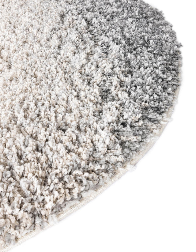 Gray 5' x 5' Hygge Shag Round Area Rug Thick Soft Touch Fluffy & Plush Shaggy Pile 100% Polypropylene With Jute Backing Modern Carpet for Sale at Rug Engine