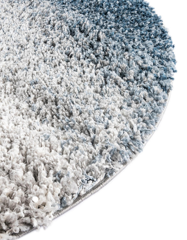 Blue 5' x 5' Hygge Shag Round Area Rug Thick Soft Touch Fluffy & Plush Shaggy Pile 100% Polypropylene With Jute Backing Modern Carpet for Sale at Rug Engine