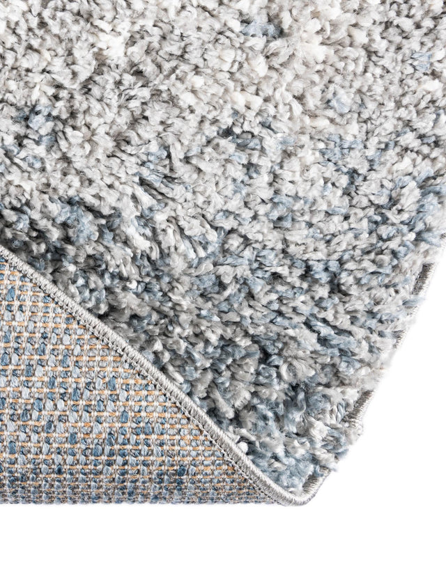 Blue 5' x 5' Hygge Shag Round Area Rug Thick Soft Touch Fluffy & Plush Shaggy Pile 100% Polypropylene With Jute Backing Modern Carpet for Sale at Rug Engine