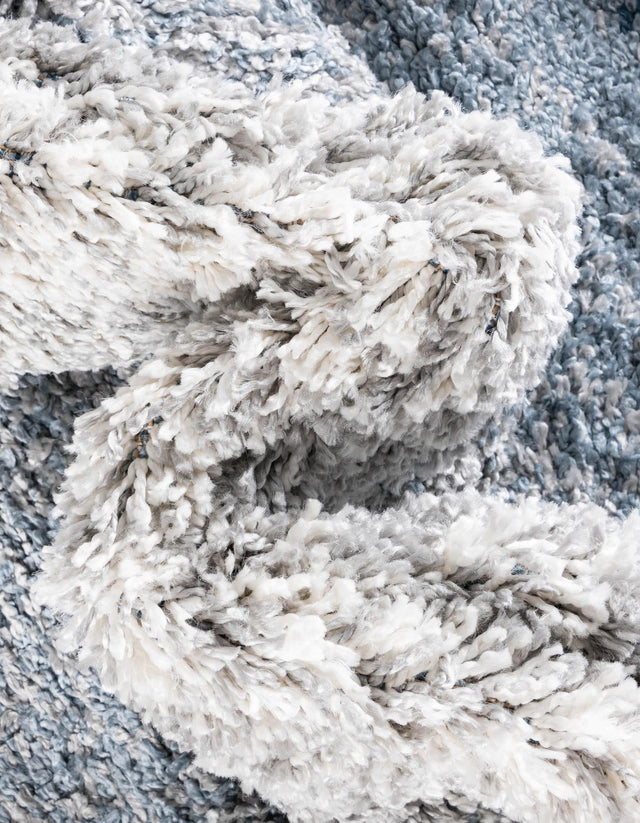 Blue 4' 1 x 6' 1 Hygge Shag Rectangle Area Rug Thick Soft Touch Fluffy & Plush Shaggy Pile 100% Polypropylene With Jute Backing Modern Carpet for Sale at Rug Engine