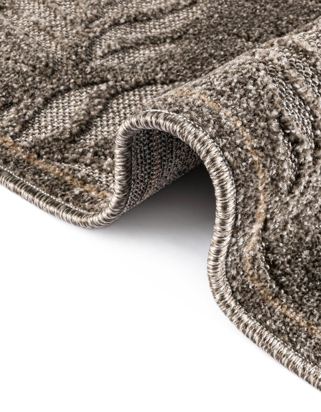 Gray 2' x 6' 1 Outdoor Botanical Runner Area Rug Weather Resistant for Patio, Deck, Terrace, Balcony, Porch Polypropylene Garden Floral Tropical Carpet for Sale at Rug Engine