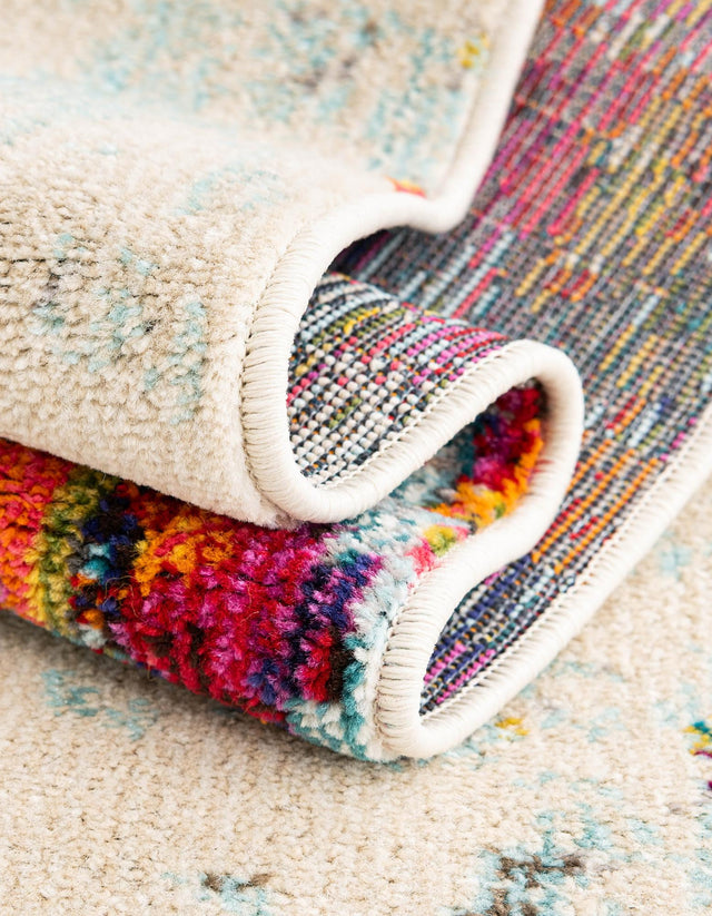 Multicolor 3' 3 x 3' 3 Chromatic Round Area Rug 100% Polypropylene With Cotton Backing Abstract Modern Colorful Carpet Mat for Home Decor & Interior Design for Sale at Rug Engine