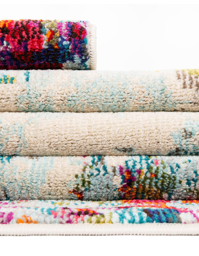 Multicolor 3' 3 x 3' 3 Chromatic Round Area Rug 100% Polypropylene With Cotton Backing Abstract Modern Colorful Carpet Mat for Home Decor & Interior Design for Sale at Rug Engine