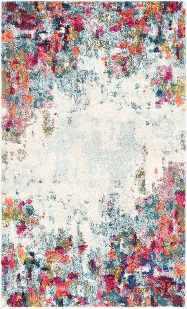 Multicolor 3' 3 x 5' 3 Chromatic Rectangle Area Rug 100% Polypropylene With Cotton Backing Abstract Modern Colorful Carpet Mat for Home Decor & Interior Design for Sale at Rug Engine