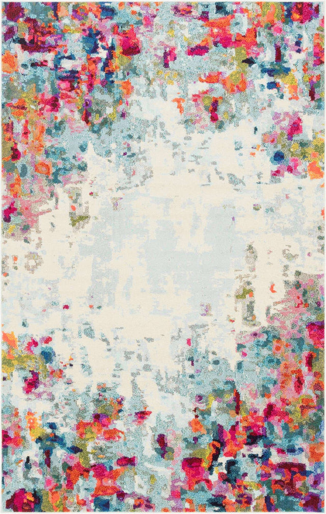 Multicolor 6' 1 x 9' Chromatic Rectangle Area Rug 100% Polypropylene With Cotton Backing Abstract Modern Colorful Carpet Mat for Home Decor & Interior Design for Sale at Rug Engine