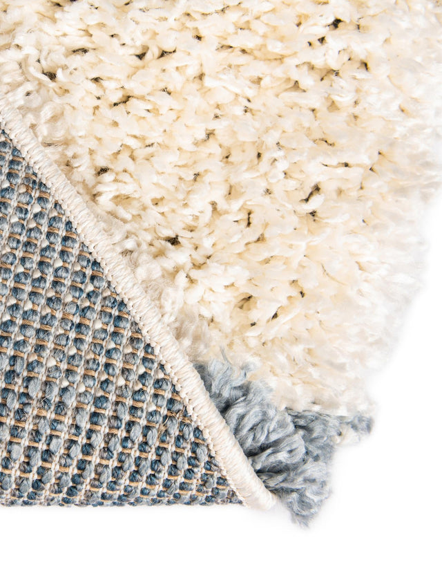 Blue 7' 1 x 7' 1 Hygge Shag Round Area Rug Thick Soft Touch Fluffy & Plush Shaggy Pile 100% Polypropylene With Jute Backing Modern Carpet for Sale at Rug Engine