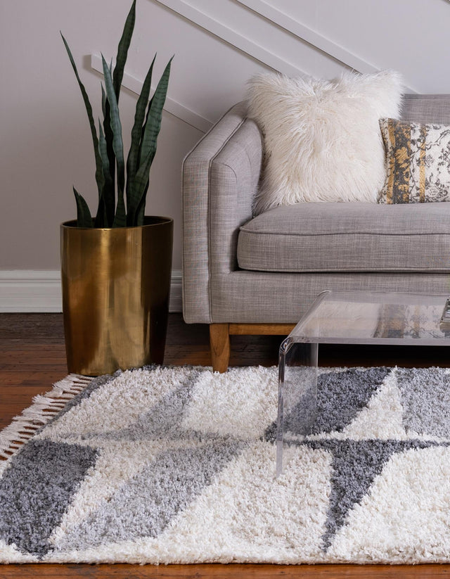 Gray 8' x 10' Hygge Shag Rectangle Area Rug Thick Soft Touch Fluffy & Plush Shaggy Pile 100% Polypropylene With Jute Backing Modern Carpet for Sale at Rug Engine