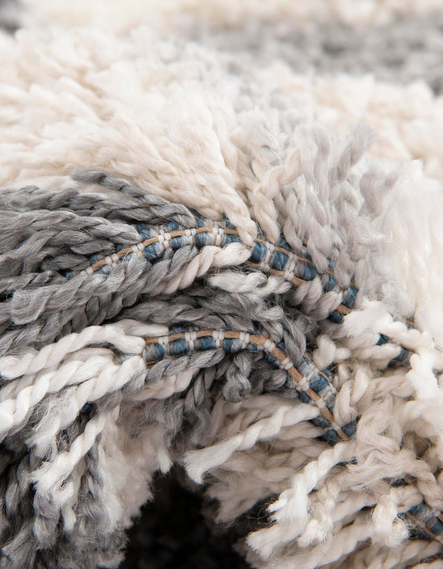 Gray 5' x 5' Hygge Shag Round Area Rug Thick Soft Touch Fluffy & Plush Shaggy Pile 100% Polypropylene With Jute Backing Modern Carpet for Sale at Rug Engine