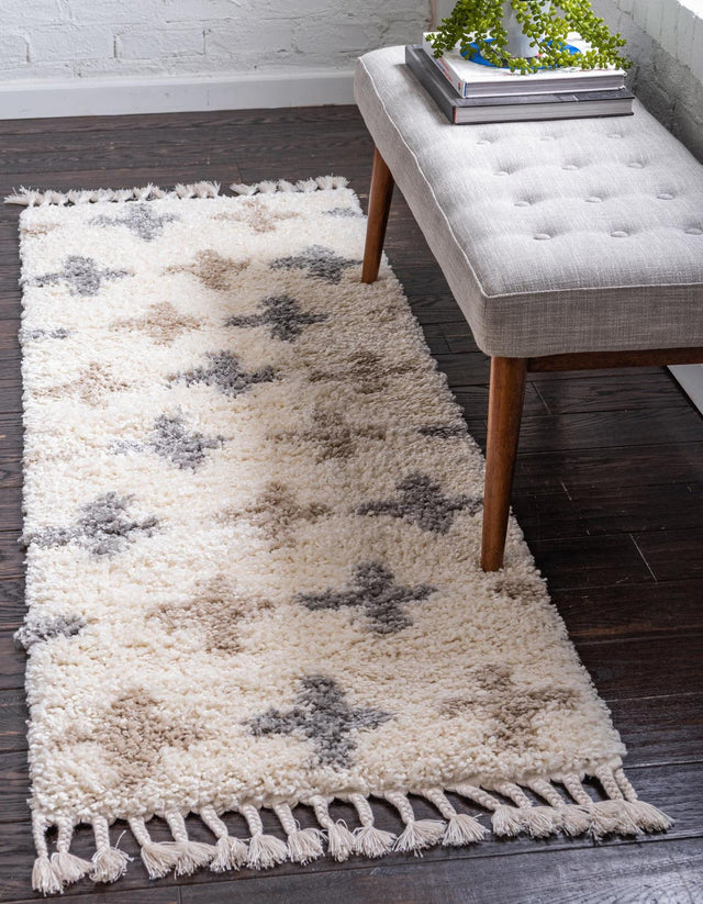Ivory 2' 7 x 8' 2 Hygge Shag Runner Area Rug Thick Soft Touch Fluffy & Plush Shaggy Pile 100% Polypropylene With Jute Backing Modern Carpet for Sale at Rug Engine