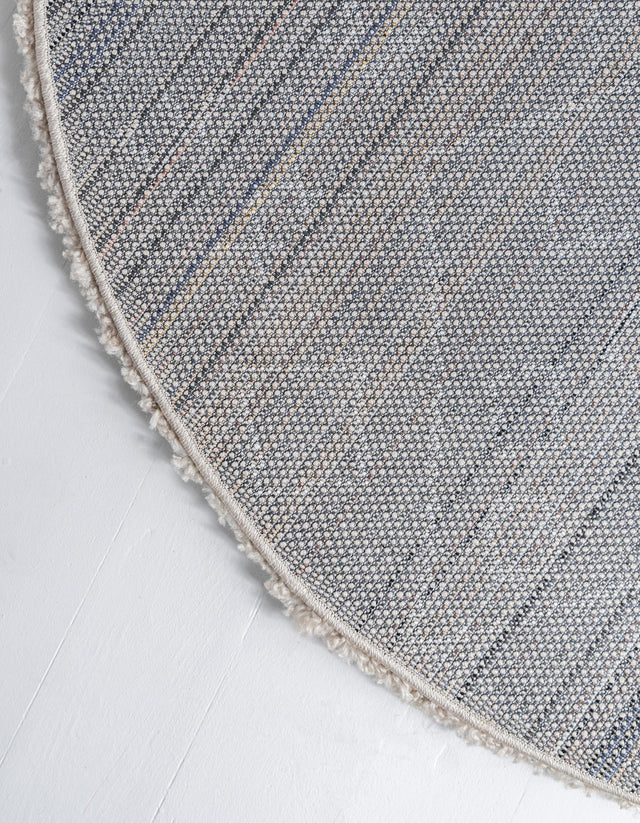 Taupe 8' x 8' Rabat Shag Round Area Rug Thick Soft Touch Fluffy & Plush Shaggy Pile Durable Geometric Carpet for Luxury Interior Design for Sale at Rug Engine