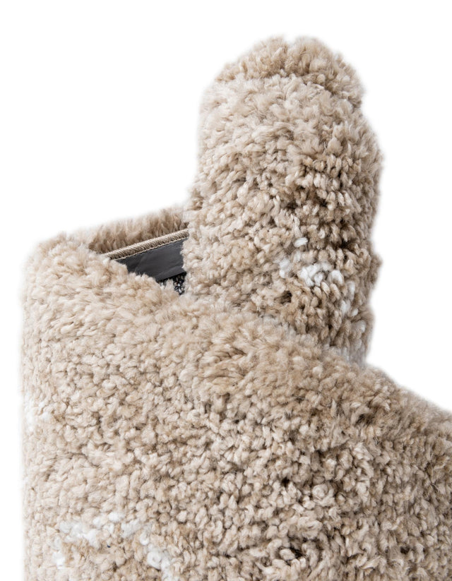 Taupe 8' x 8' Rabat Shag Round Area Rug Thick Soft Touch Fluffy & Plush Shaggy Pile Durable Geometric Carpet for Luxury Interior Design for Sale at Rug Engine