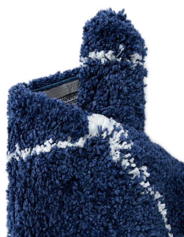 Navy Blue 8' x 8' Rabat Shag Round Area Rug Thick Soft Touch Fluffy & Plush Shaggy Pile Durable Geometric Carpet for Luxury Interior Design for Sale at Rug Engine