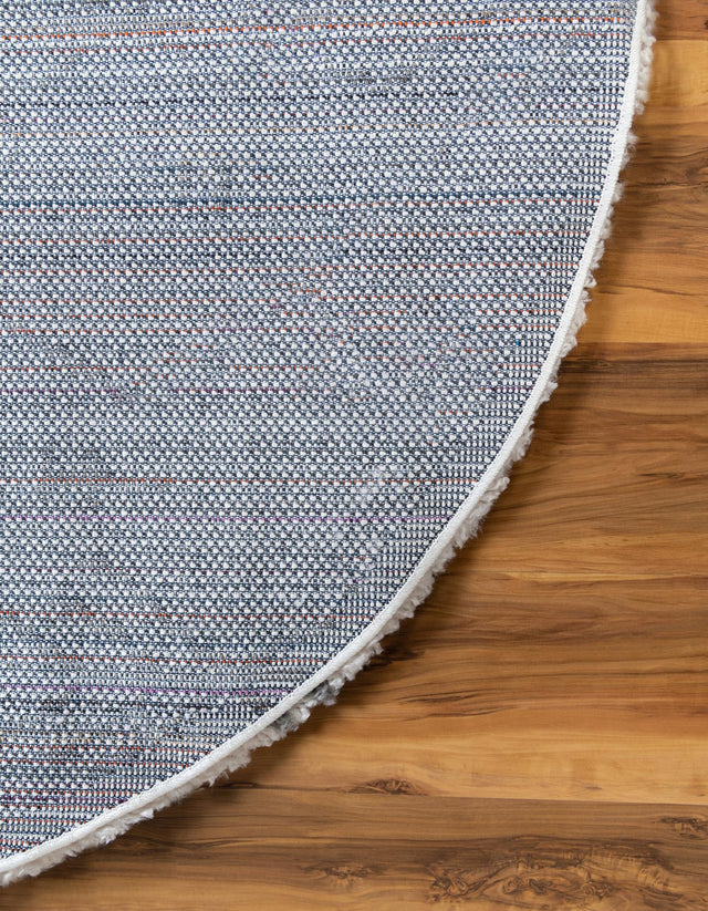 Pure Ivory 5' 3 x 5' 3 Rabat Shag Round Area Rug Thick Soft Touch Fluffy & Plush Shaggy Pile Durable Geometric Carpet for Luxury Interior Design for Sale at Rug Engine