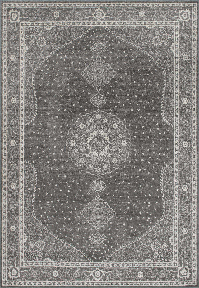 Dark Gray 10' x 14' 1 Bromley Rectangle Area Rug 100% Polypropylene With Cotton Backing Vintage Distressed Colorful Traditional Carpet for Living Dining Rooms Offices for Sale at Rug Engine