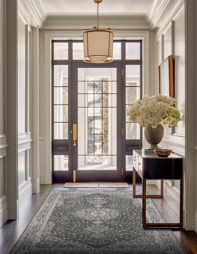 Dark Gray 7' 1 x 10' Bromley Rectangle Area Rug 100% Polypropylene With Cotton Backing Vintage Distressed Colorful Traditional Carpet for Living Dining Rooms Offices for Sale at Rug Engine