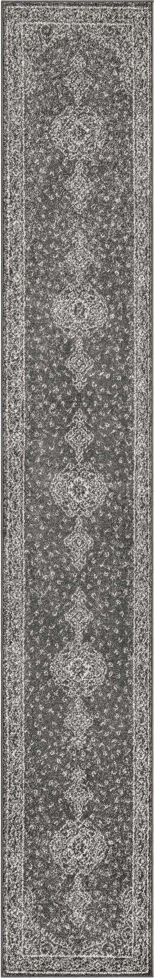 Dark Gray 2' x 13' 1 Bromley Runner Area Rug 100% Polypropylene With Cotton Backing Vintage Distressed Colorful Traditional Carpet for Living Dining Rooms Offices for Sale at Rug Engine