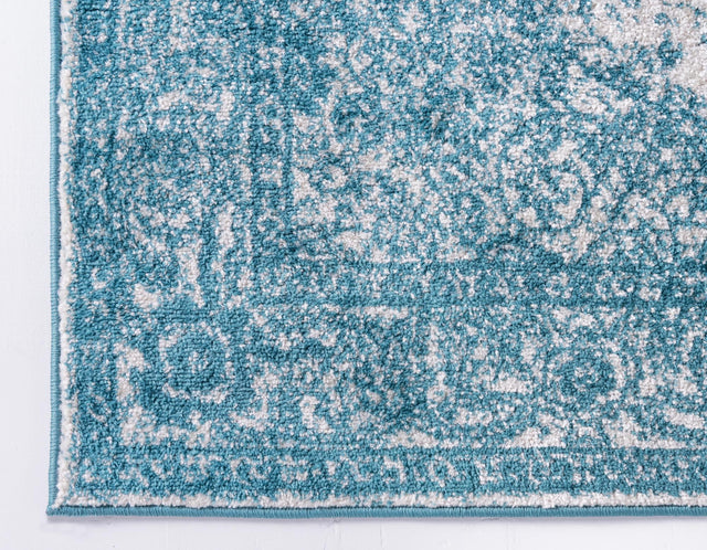 Turquoise 2' x 8' 8 Bromley Runner Area Rug 100% Polypropylene With Cotton Backing Vintage Distressed Colorful Traditional Carpet for Living Dining Rooms Offices for Sale at Rug Engine