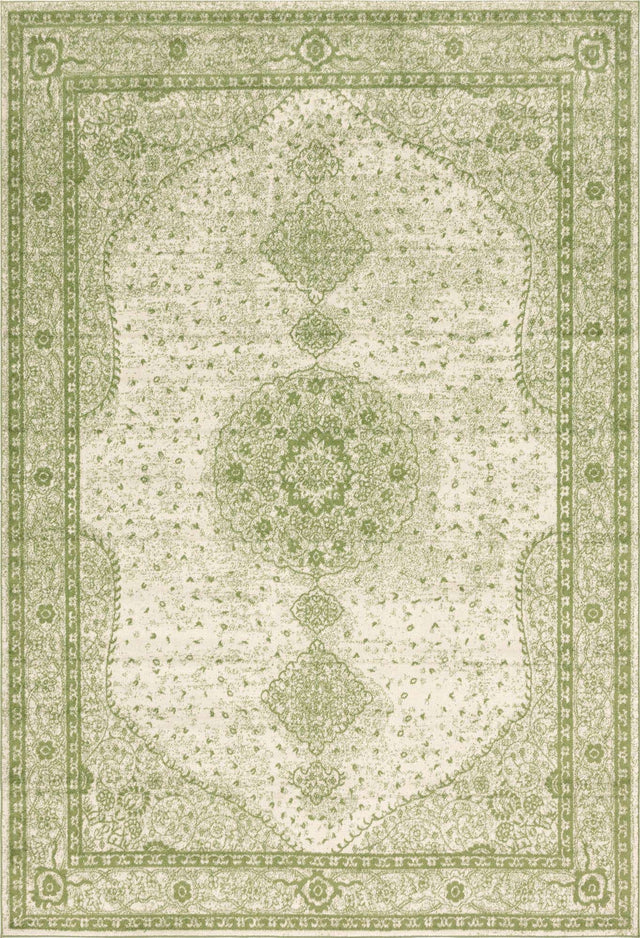 Green 10' x 14' 1 Bromley Rectangle Area Rug 100% Polypropylene With Cotton Backing Vintage Distressed Colorful Traditional Carpet for Living Dining Rooms Offices for Sale at Rug Engine
