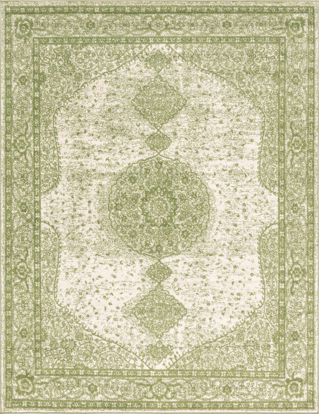Green 7' 10 x 10' Bromley Rectangle Area Rug 100% Polypropylene With Cotton Backing Vintage Distressed Colorful Traditional Carpet for Living Dining Rooms Offices for Sale at Rug Engine