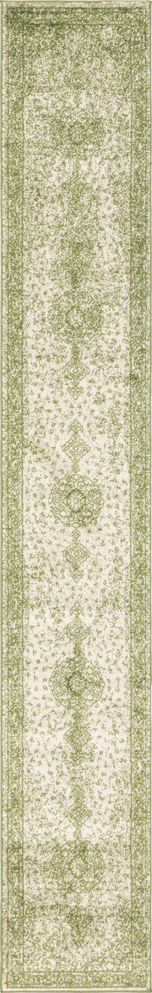 Green 2' x 13' 1 Bromley Runner Area Rug 100% Polypropylene With Cotton Backing Vintage Distressed Colorful Traditional Carpet for Living Dining Rooms Offices for Sale at Rug Engine