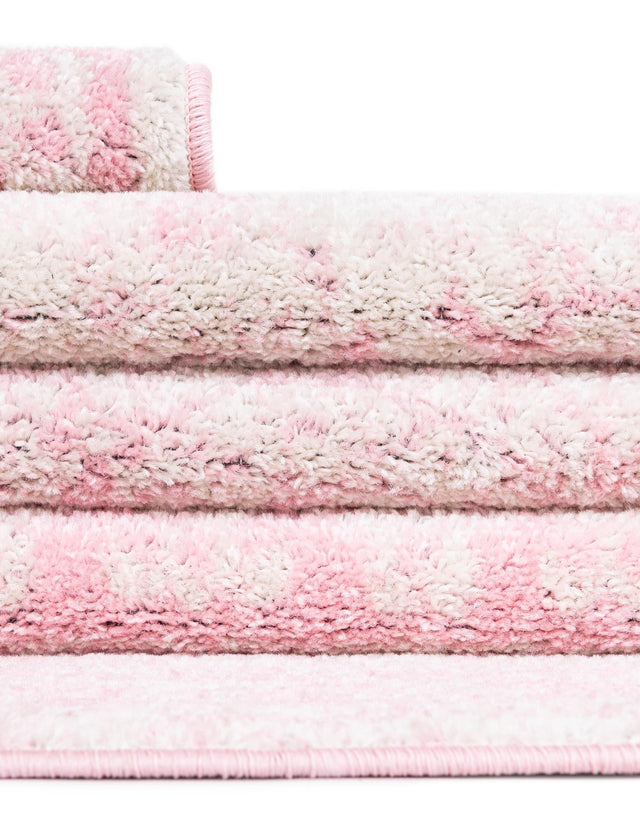 Pink 6' 1 x 9' Bromley Rectangle Area Rug 100% Polypropylene With Cotton Backing Vintage Distressed Colorful Traditional Carpet for Living Dining Rooms Offices for Sale at Rug Engine