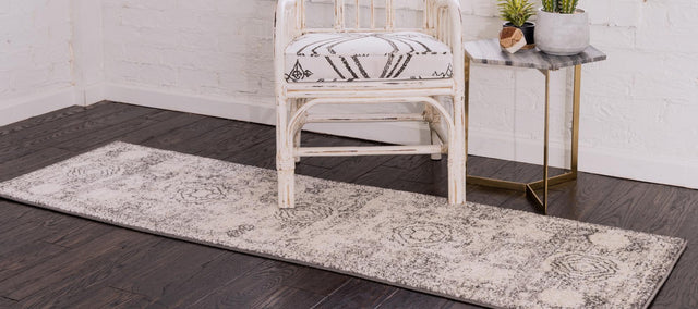 Ivory 2' x 8' 8 Bromley Runner Area Rug 100% Polypropylene With Cotton Backing Vintage Distressed Colorful Traditional Carpet for Living Dining Rooms Offices for Sale at Rug Engine