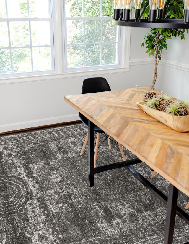 Dark Gray 9' x 12' Bromley Rectangle Area Rug 100% Polypropylene With Cotton Backing Vintage Distressed Colorful Traditional Carpet for Living Dining Rooms Offices for Sale at Rug Engine